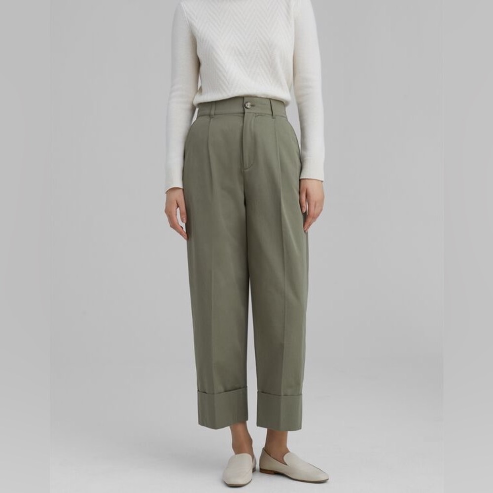 Club Monaco Cuffed Chino Olive Green Sz 6 NWT